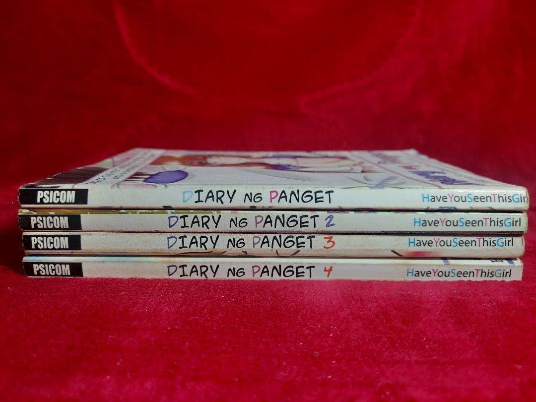 Diary ng Panget Books 1-4 Set (Category: Storybooks) located in Imus. Submitted by dae-oslitter (Listing ID 1204331903, Image 2). Description: The books edges have brown spots from it having aged. It has some tear because of the past owner's name being taped inside. Sold as a set only. *Payment is thru GCash or cash upon meet-up only. Thank you..