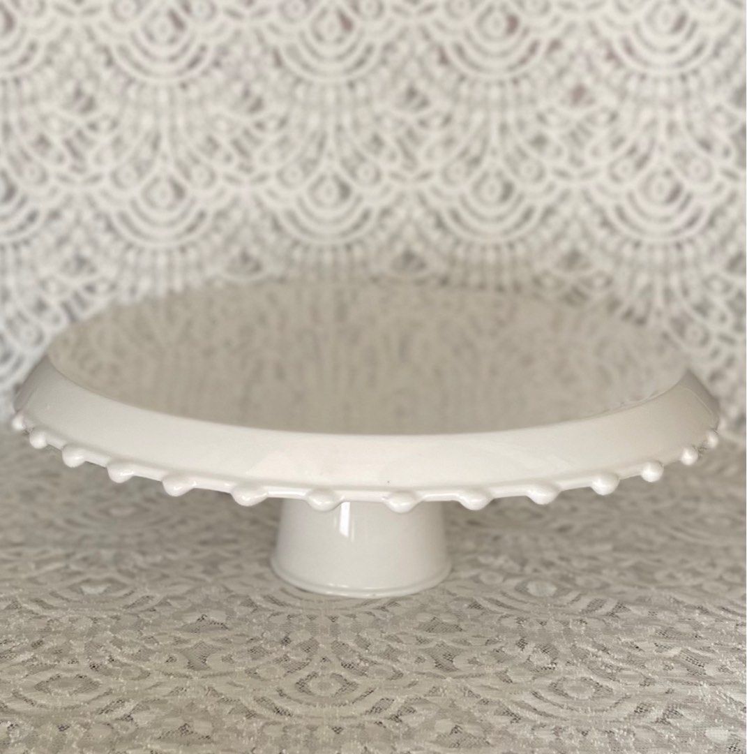 Dotted Ceramic Cake Stand (Category: Bakeware) located in Paranaque City. Submitted by vintagesoulmanila (Listing ID 1204290538, Image 1). Description: Measurements: *Diameter - 11.75 inches *Height - 4 inches.