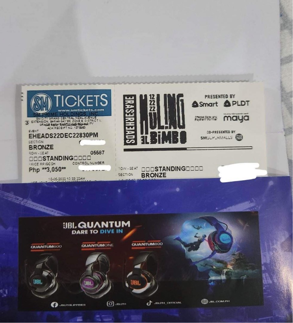 Eraserhead, Tickets & Vouchers, Event Tickets on Carousell