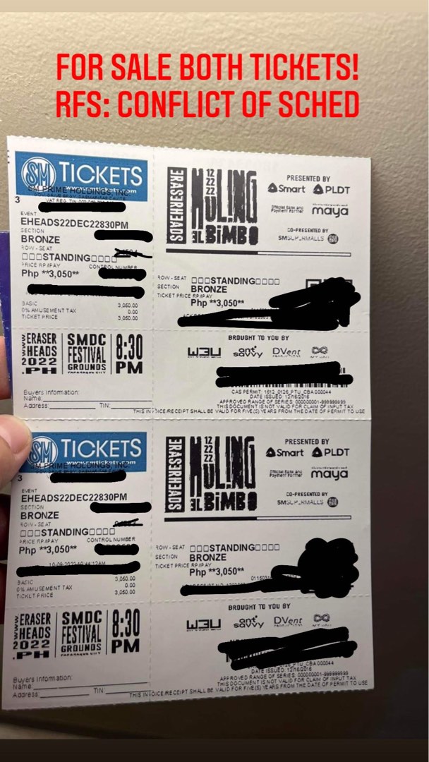 Eraserheads Concert Ticket on 22nd December, Tickets & Vouchers, Event