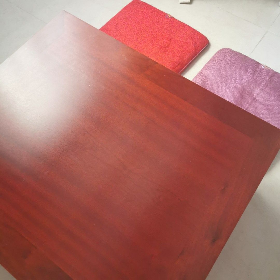 Foldable Korean Wooden Table and Seats Set, Furniture & Home Living