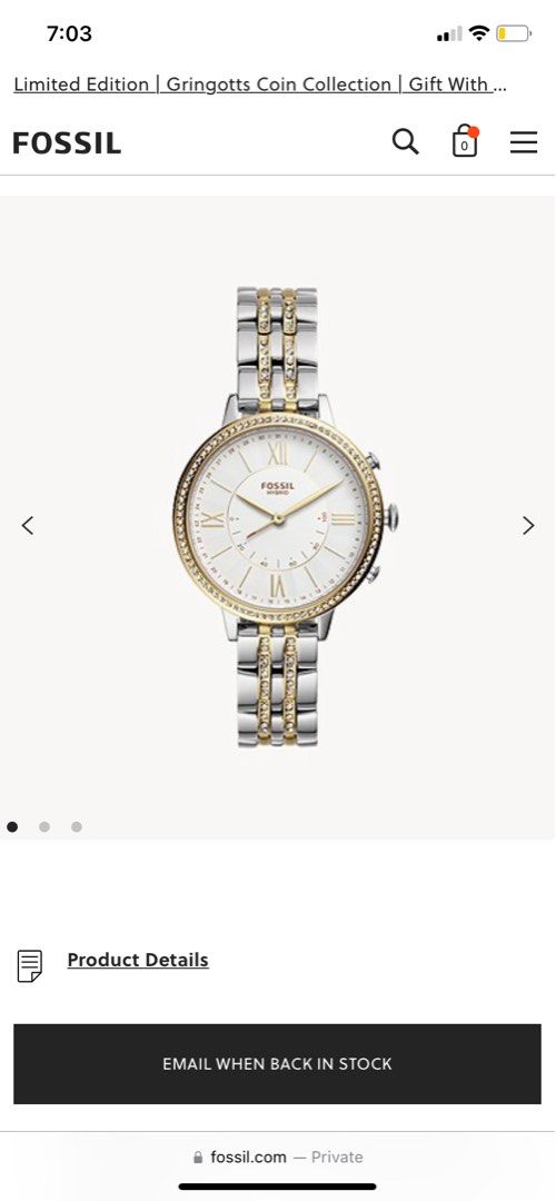 Fossil Hybrid Smartwatch Jacqueline TwoTone Stainless Steel, Women's