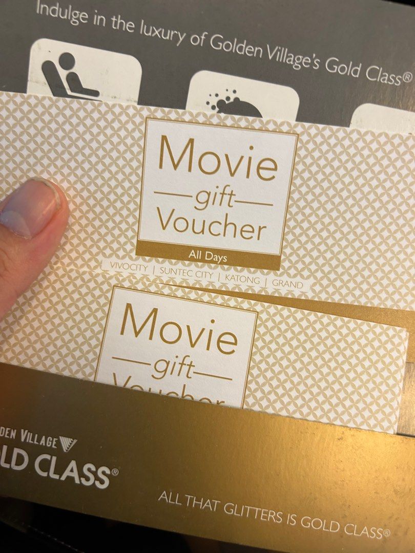 Gold Class GV/Golden Village Tickets, Tickets & Vouchers, Vouchers on