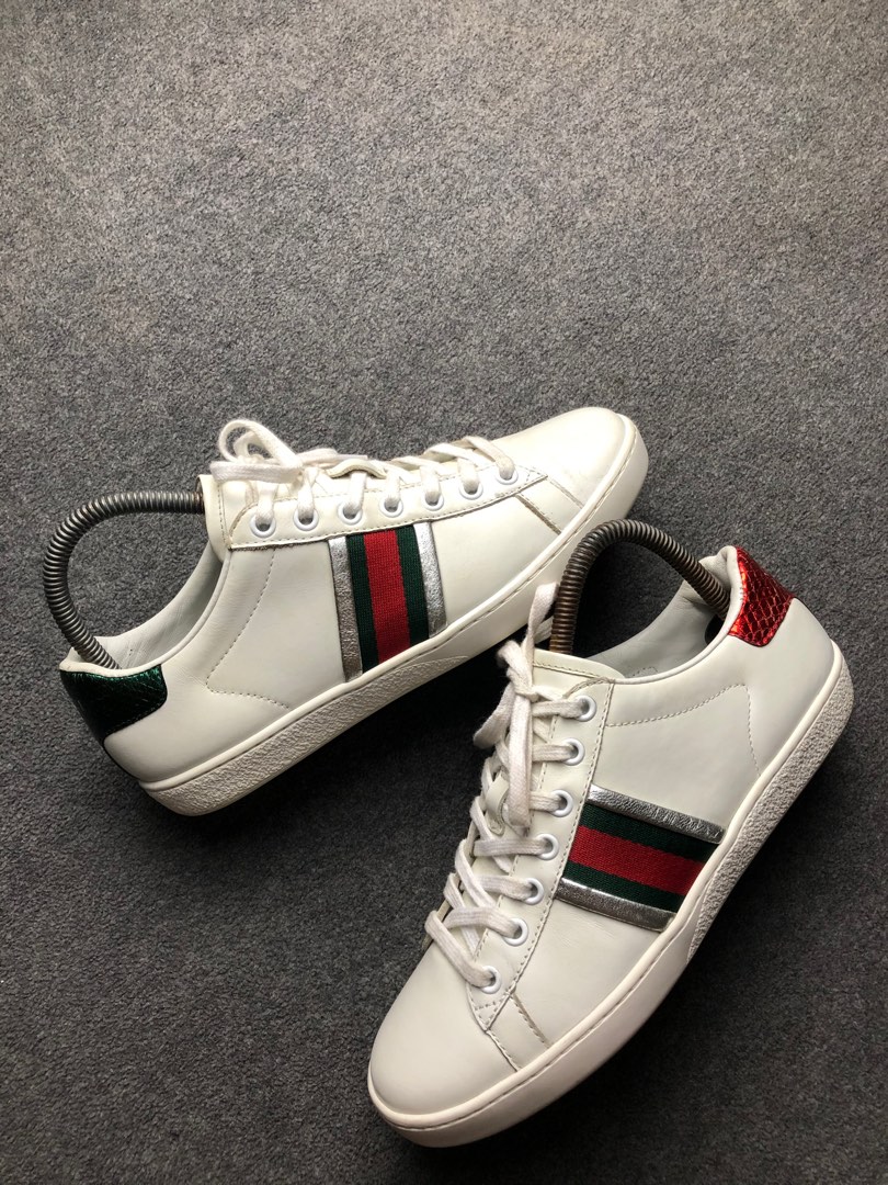 Gucci ace silver tipped sneaker on Carousell