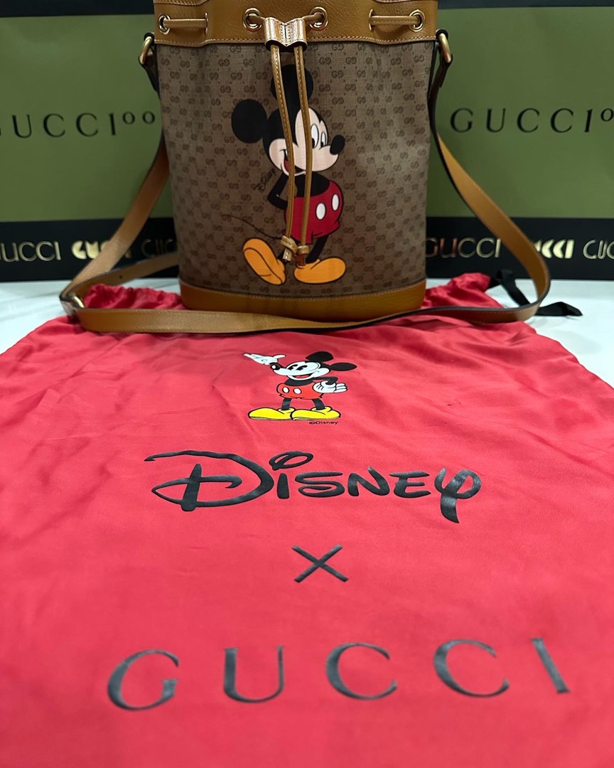 Gucci Ladies Disney Mickey Print Bucket Bag