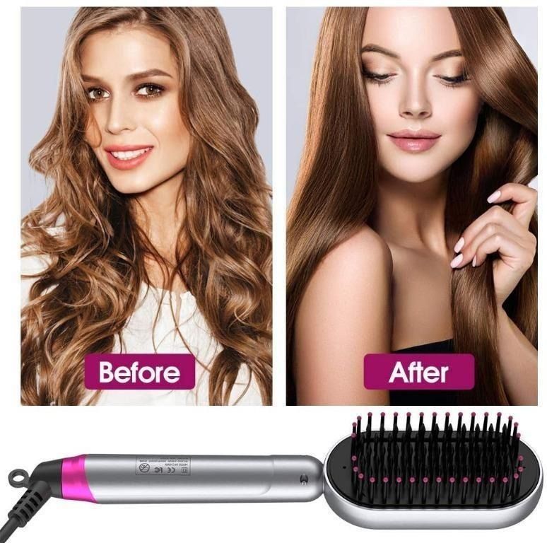 Hair Straightener Brush, Nobebird Straightening Brush Hot Comb with Big LCD  Screen, 30s Fast Heat,16 Temperature Levels, Auto Temperature  Lock，Anti-Scald and Dual Voltage Portable Hair Styling Brush, Beauty &  Personal Care, Hair