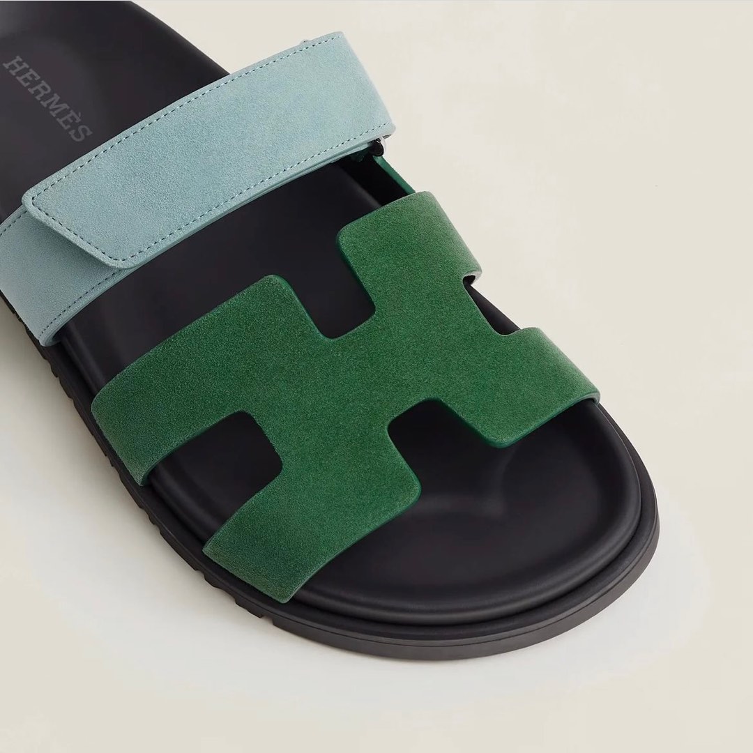Size 37 Hermes Chypre Sandals Vert Bleu green blue cactus d eau