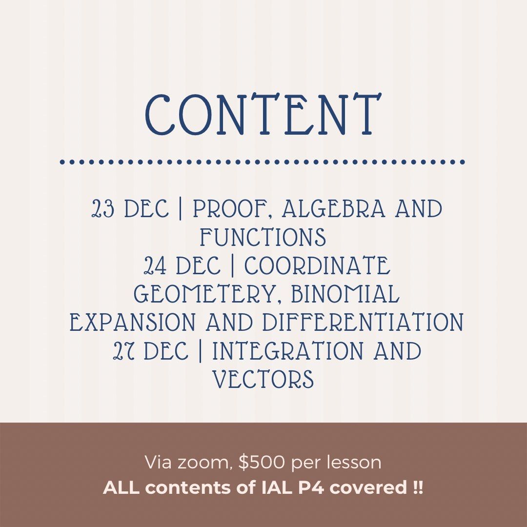 IAL/ GCE maths tutorial （分類：補充練習）位於 Hong Kong。 由 ial_gce_igcse.hk.tutor 提交（商品編號 1204375555，圖片 2）。簡介： IAL/GCE A level -歡迎自修IAL或GCE前來查詢 -畢業於聖保祿學校 St. Paul’s Convent School -中學五年獎學金 -現就讀於香港大學內外全科醫學士(MBBS) -GCE A level 成績 4A* in Chemistry, Biology, Maths and Further Maths -IGCSE 10A* (physics, chemistry, biology, maths, further maths, economics, chinese, English as first language, English as second language, Religious studies) -有補習十多人的經驗 (其中13人考GCE 1