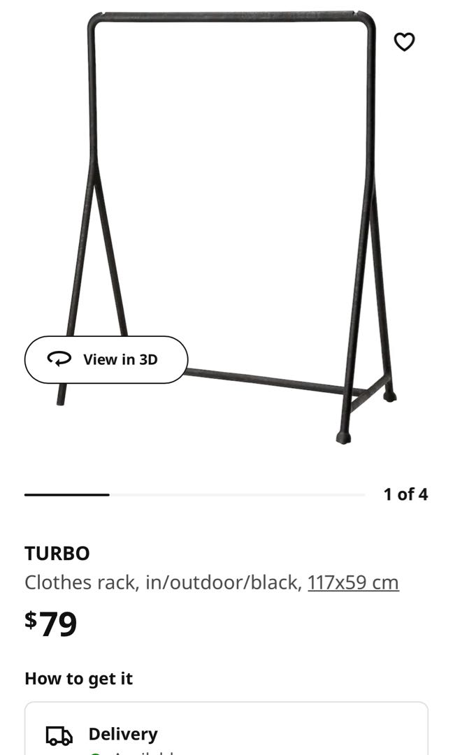 IKEA Clothes Rack Black, Furniture & Home Living, Furniture, Shelves