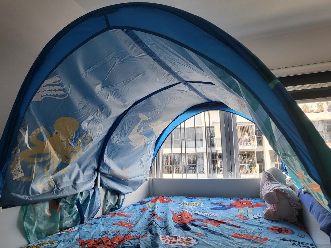 Ikea kura bed tent (ocean), Babies & Kids, Baby Nursery & Kids