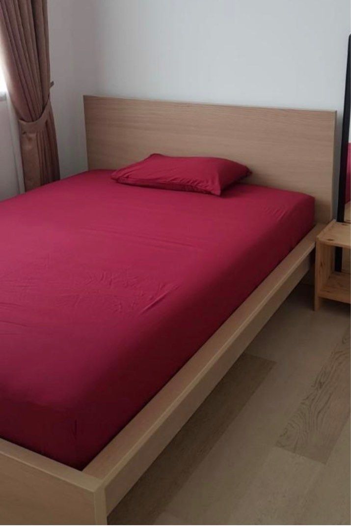 Ikea Malm Queens size bed frame, Furniture & Home Living, Furniture