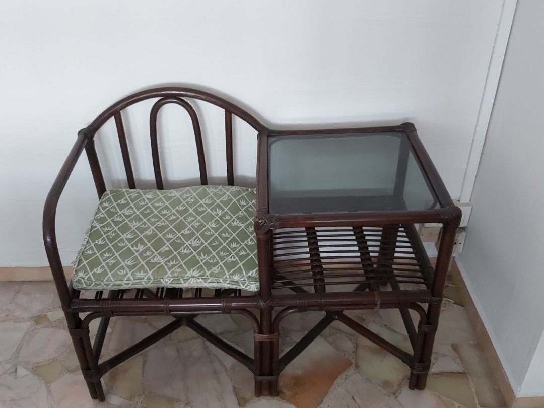 Ikea Poang Chair, Rattan Shelving Unit and Rattan Chair and Side Table