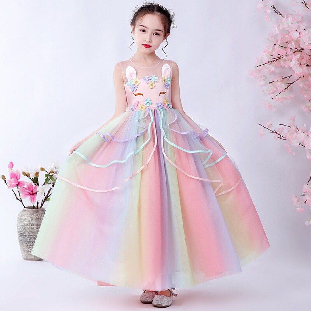 White and rainbow clearance dress