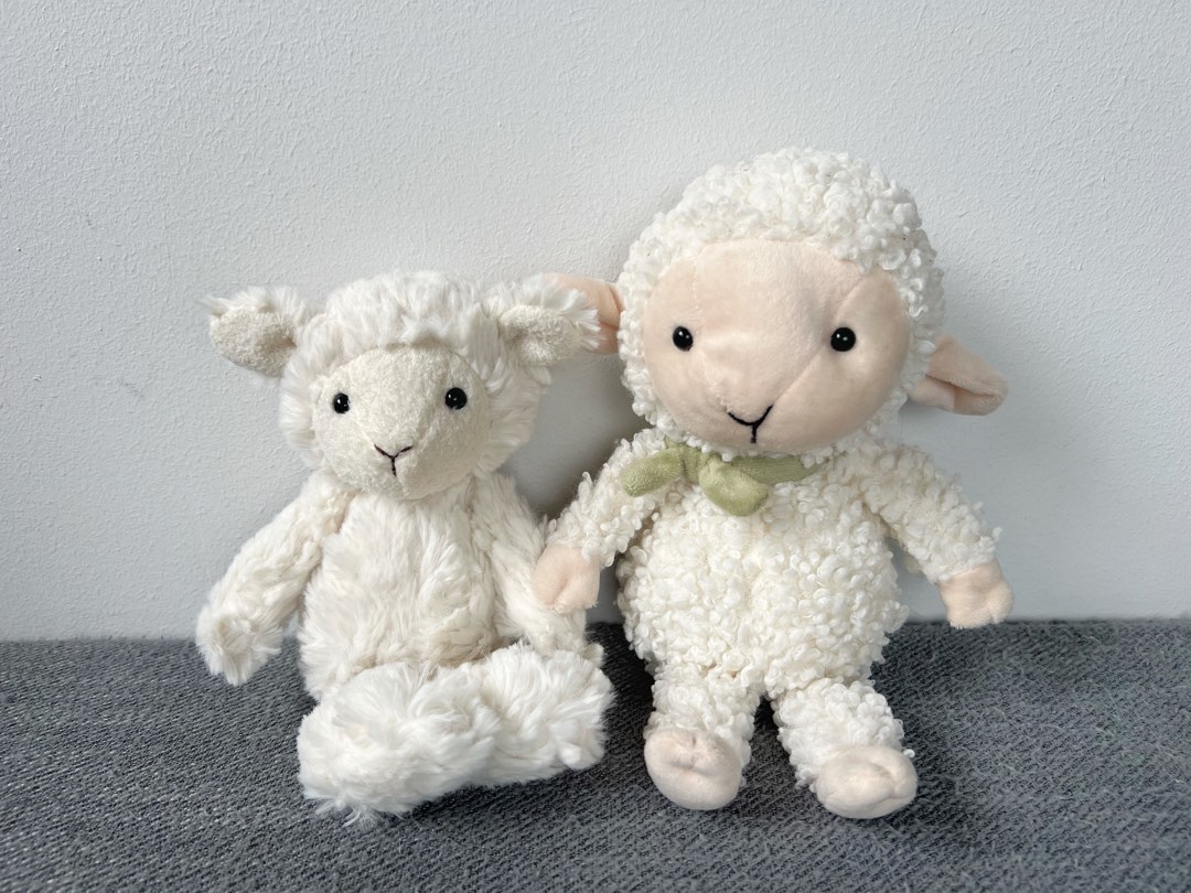 Jellycat Fuzzkin Lamb Squiggle Sheep, Hobbies & Toys, Toys & Games