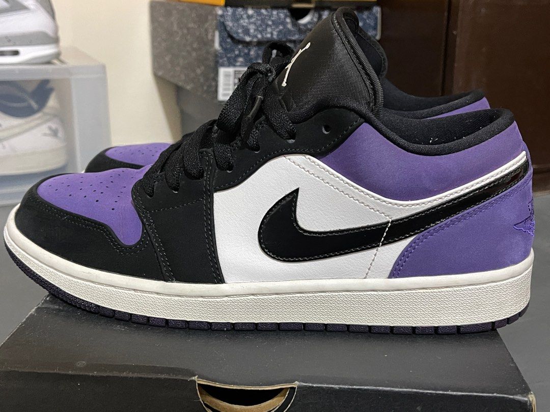 Jordan 1 Low Court Purple (Category: Sneakers) located in Pasay City. Submitted by tzuy0da (Listing ID 1204223629, Image 3). Description: Jordan 1 Low Court Purple USED, not thrifted Size 9.5 manage your expectations, this is a used pair. has seps due to age still with box but no more papers and inserts. can send more detailed pics can do meetups Pasay area only.