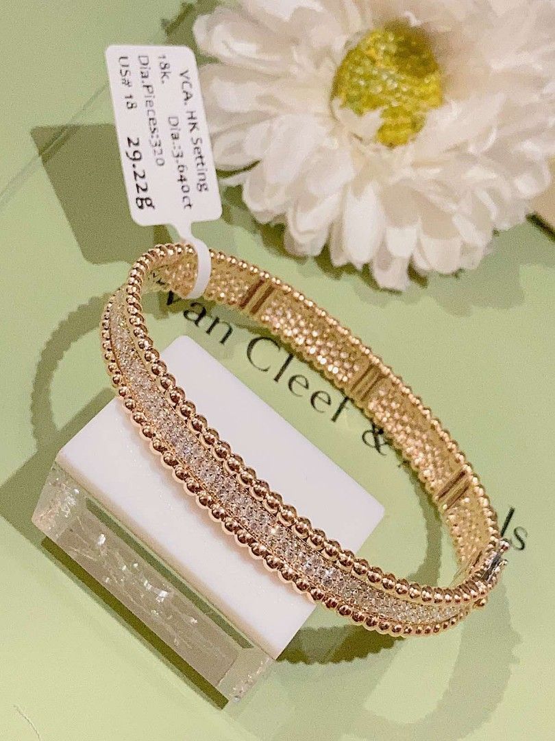 K18 perlee diamond bracelet vca HK setting Women s Fashion Jewelry Organizers Bracelets on Carousell
