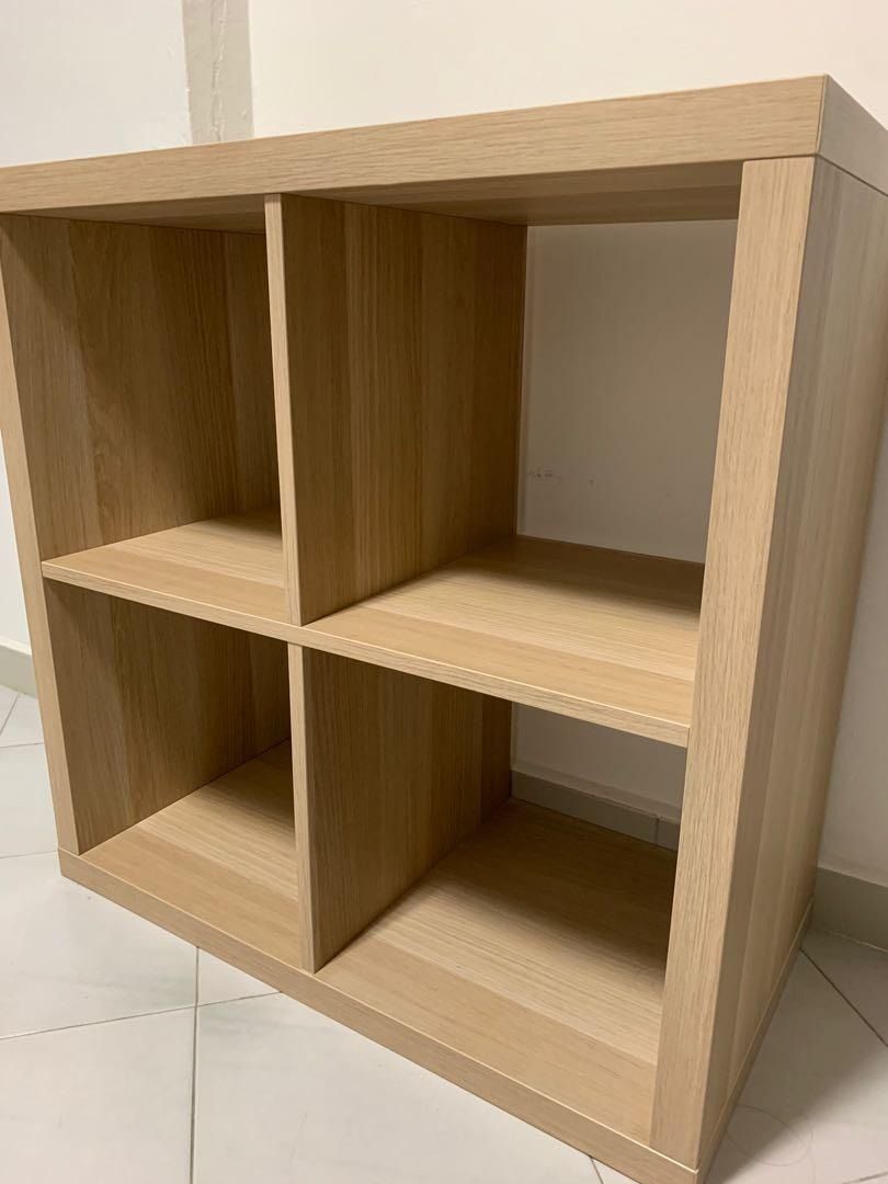 KALLAX Shelving unit 4x4, white stained oak effect, 77x77 cm white