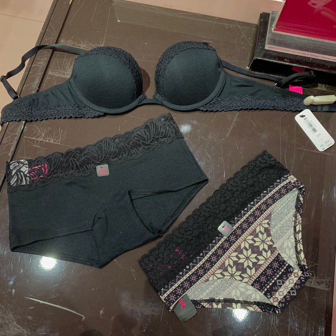 La Senza Remix Push Up Bra 36B With Panty Size M - Black Butterfly, Women's  Fashion, New Undergarments & Loungewear on Carousell