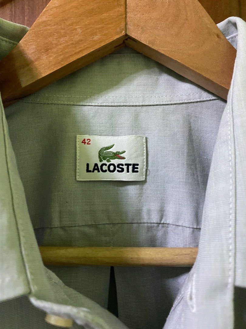 Lacoste Button down long sleeves (Category: Formal Shirts) located in Caloocan City. Submitted by rnstabug (Listing ID 1204379282, Image 3). Description: Lacoste button down Long Sleeves very excellent condition complete tags no issues 23x30 dimes fits medium to large thank you 🙌🏼 .