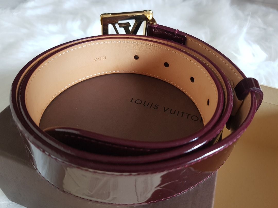 Louis Vuitton Amarante Vernis Leather LV Frame Belt 95CM Louis Vuitton