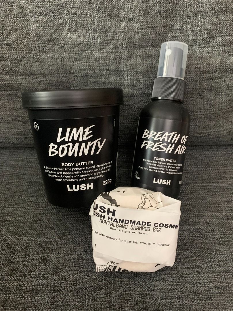 Lush Lime Bounty Body Butter, Montalbano Handmade Shampoo Bar, Breath