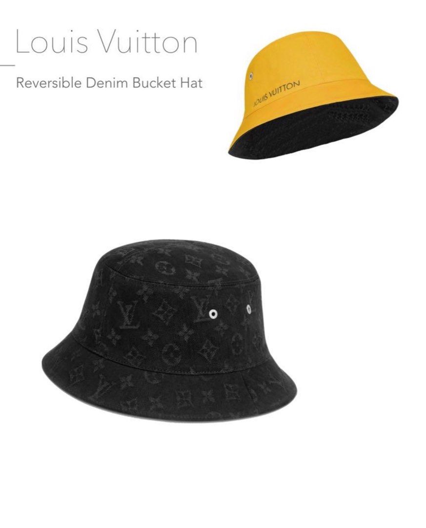 LOUIS VUITTON Monogram Denim Reversible Bucket Hat M Blue 1280355