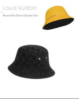 LOUIS VUITTON Nylon Monogram Reversible Bob Bucket Hat M Black