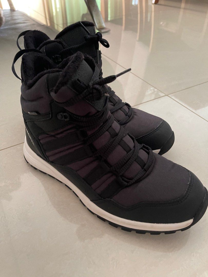 Men Snow Hiking Decathlon Waterproof Winter Boots SH100 X Warm Black