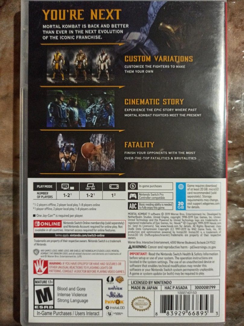 Mortal Kombat 11 Nintendo switch game, Video Gaming, Video Games, Nintendo  on Carousell