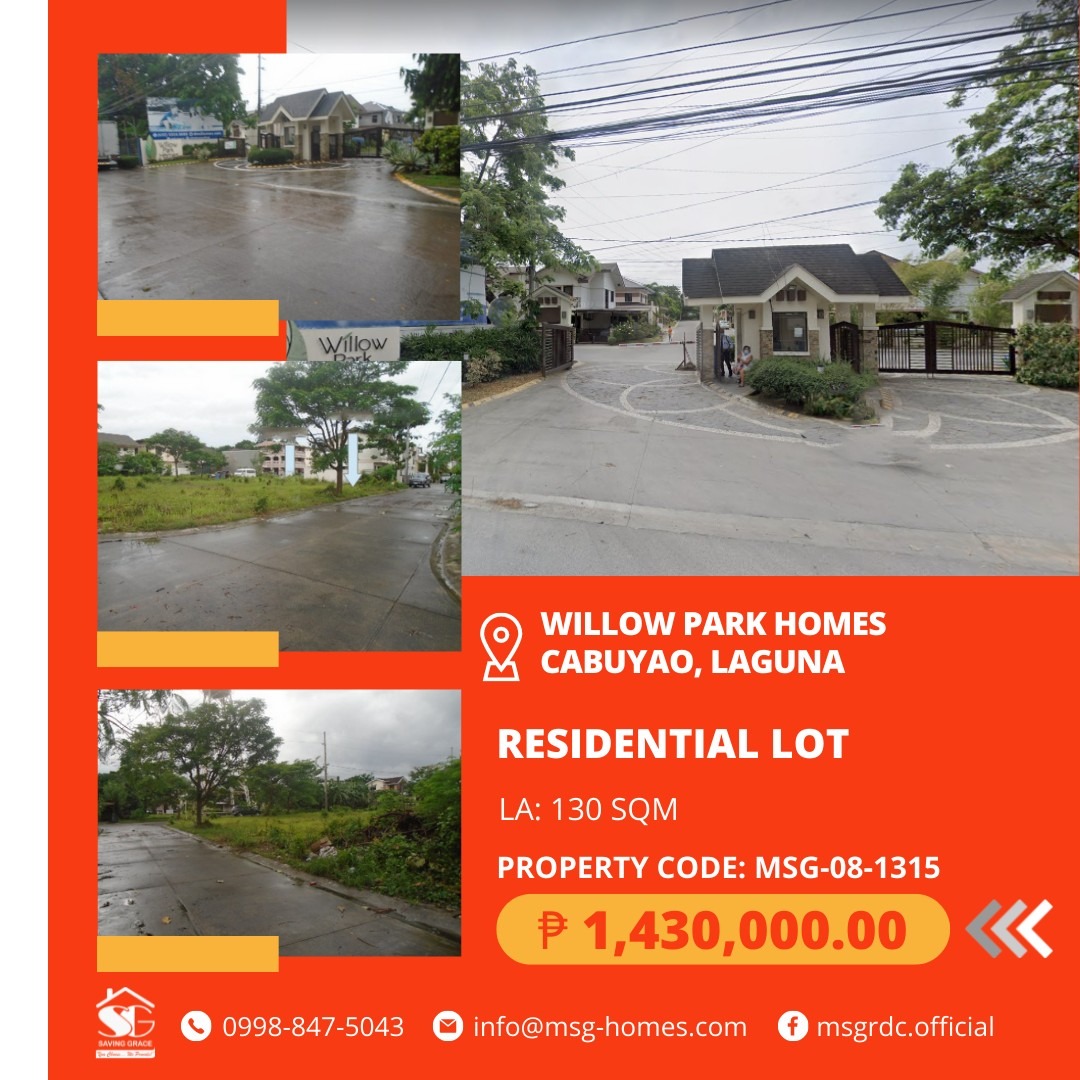 MSG081315 For Sale Residential Lot in Willow Park Homes Brgy. Pulo