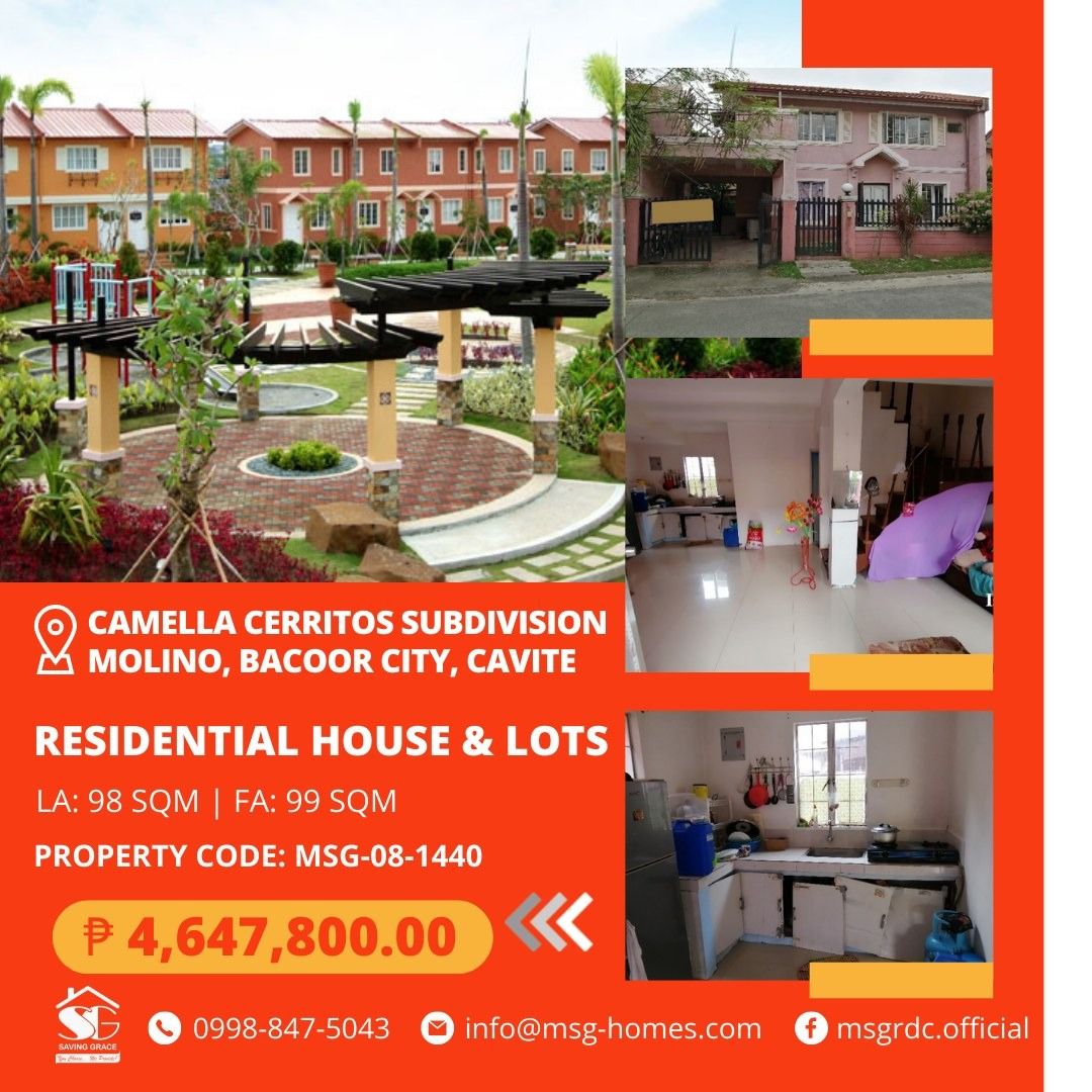 MSG081440 For Sale ResidentialHouse & Lot in Camella Cerritos Subd