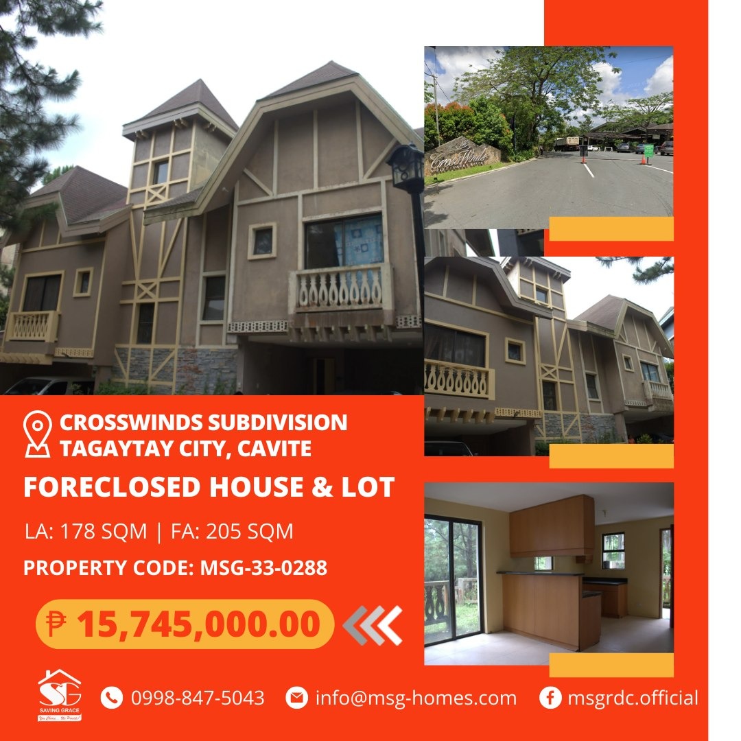 MSG330288 For Sale House & Lot in Crosswinds Subdivision, Brgy