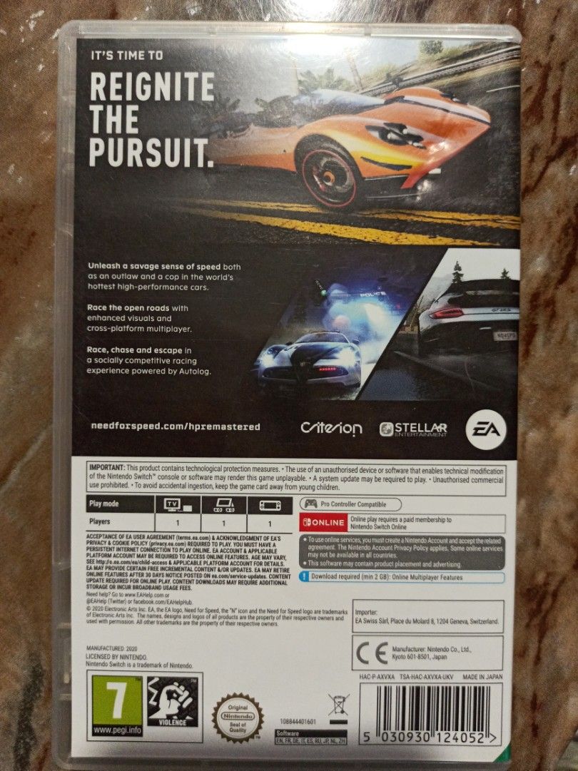 Need For Speed Hot Pursuit Remastered Nintendo switch game, Video ...
