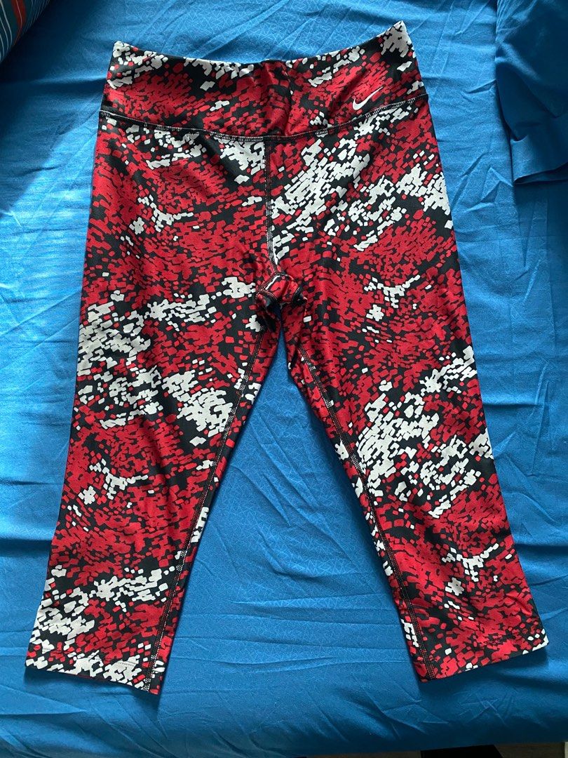 Red cropped leggings shop
