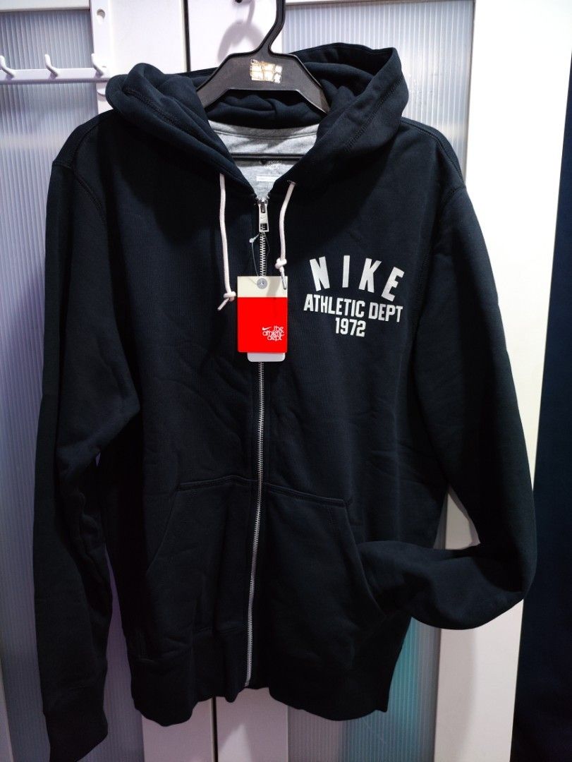 Nike Vintage Full Zip Athletic Dept. 1972 Black, Men's Fashion, Tops