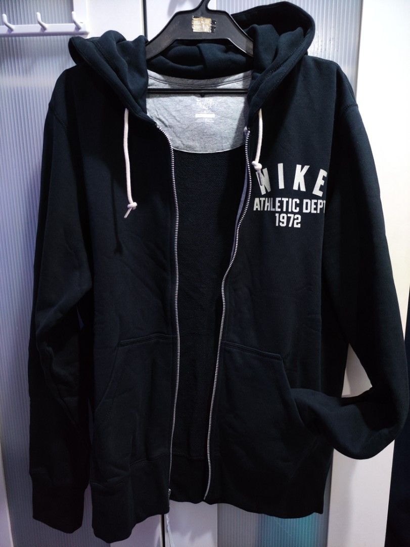 Nike Vintage Full Zip Athletic Dept. 1972 Black, Men's Fashion, Tops