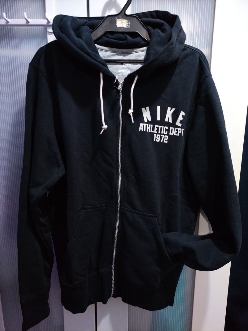 Nike Vintage Full Zip Athletic Dept. 1972 Black, Men's Fashion, Tops