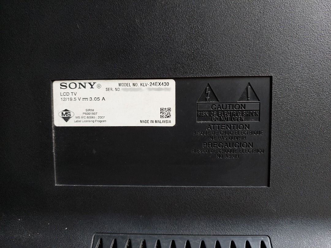 Original 24 inches SONY BRAVIA Colored LCD TV KLV24EX430, TV & Home