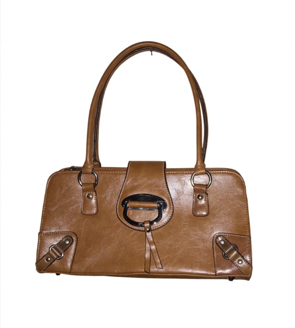 ORIGINAL HILLARD AND HANSON brown vinyl purse handbag 13 wide zipper closure Luxury Bags Wallets on Carousell