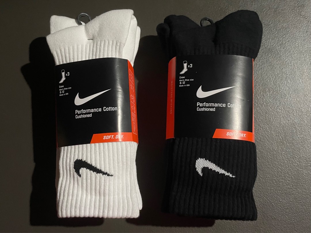 ORIGINAL NIKE CREW CUSHIONED SOCKS 3 PAIRS Men s Fashion