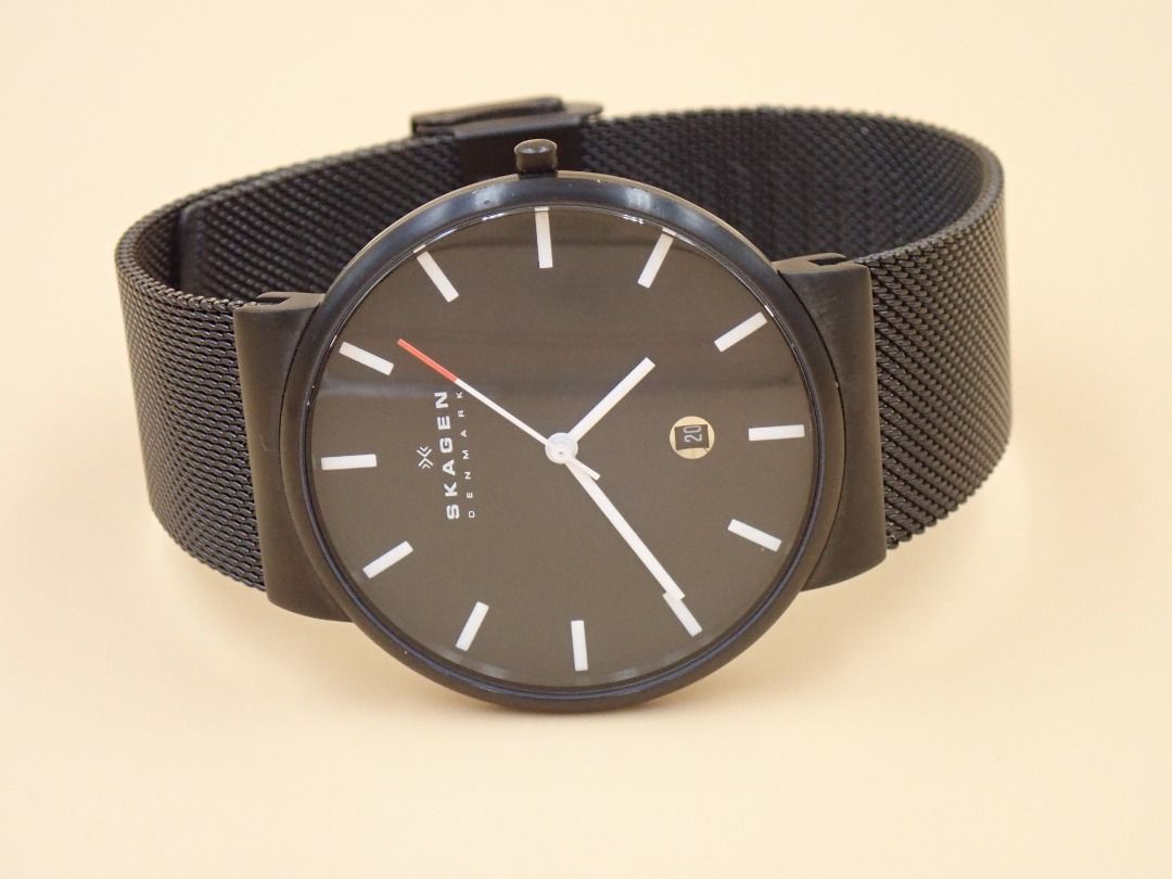 ORIGINAL SKAGEN Klassik Black Dial Black PVD Mesh Men s Watch SKW6053