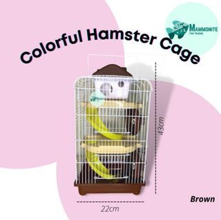 Pet Hamster Cage House with Slide Spinning Wheel Bottle