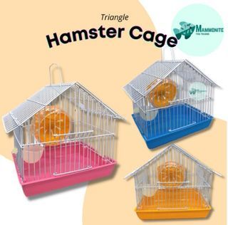 Pet Hamster Guinea Pig Colorful Cage with Wheel and Feeding Cup S-105 S-106 S-107