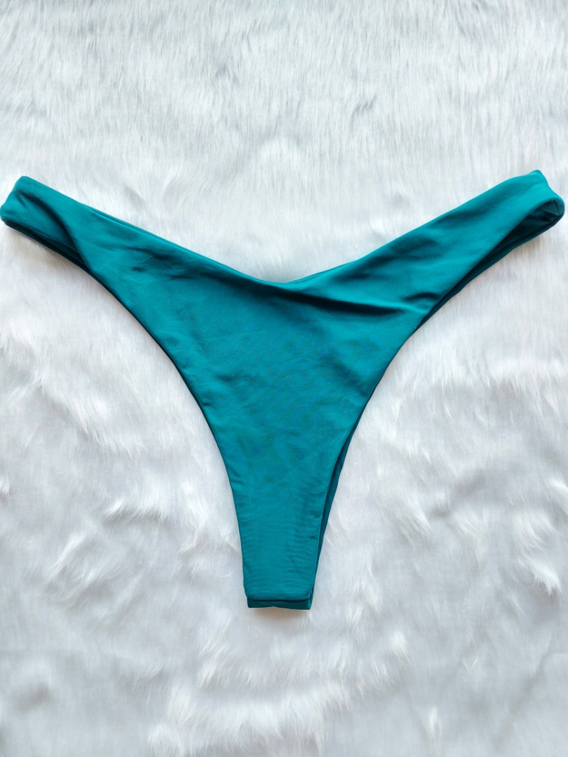 Plain blue green high cut swimwear bottom, Women's Fashion, Swimwear ...