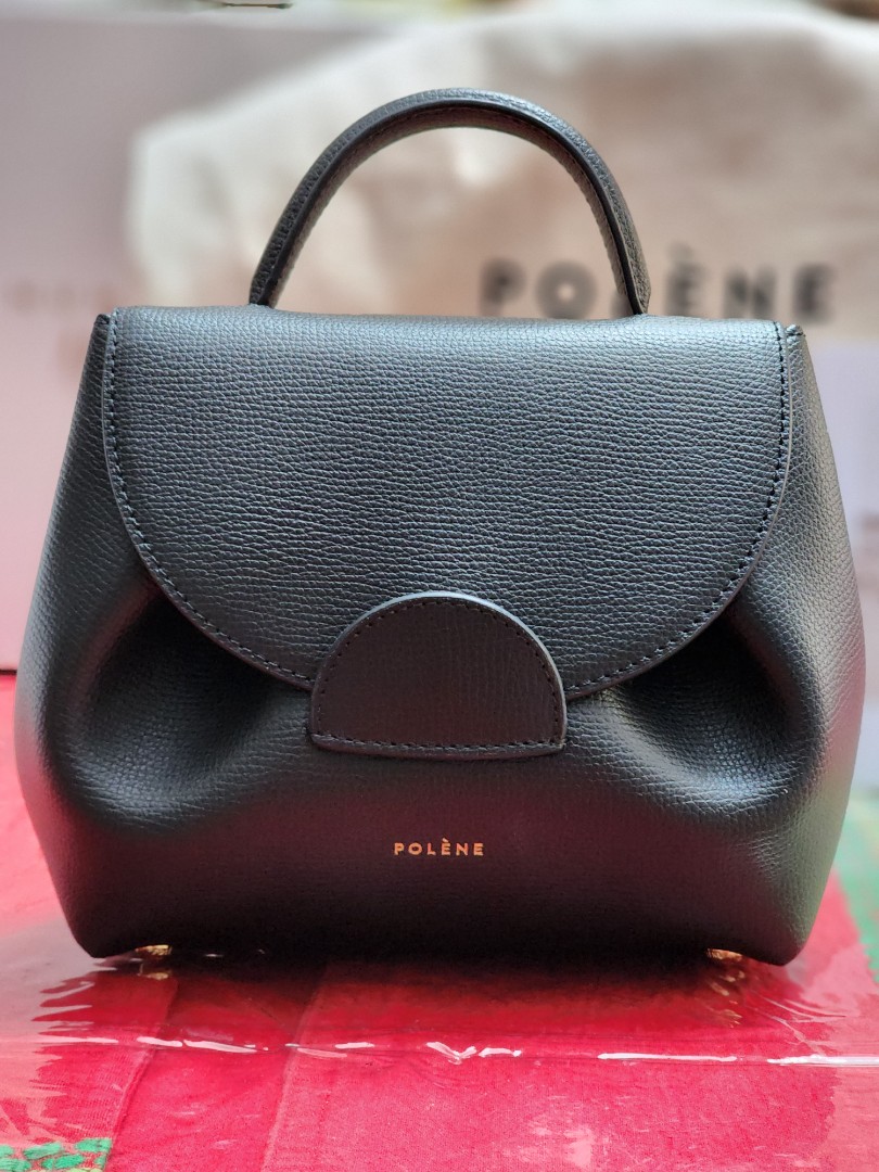 Polène | Bag - numéro Un - Monochrome Black Textured Leather