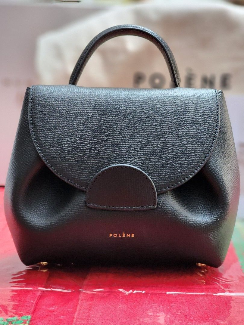 Polène Numero Un Micro Textured Leather Bag - Black Mini Bags