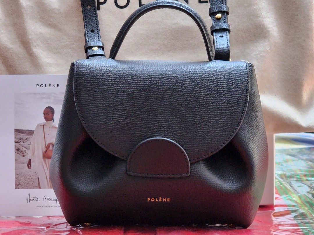 Polène | Bag - numéro Un - Monochrome Black Textured Leather