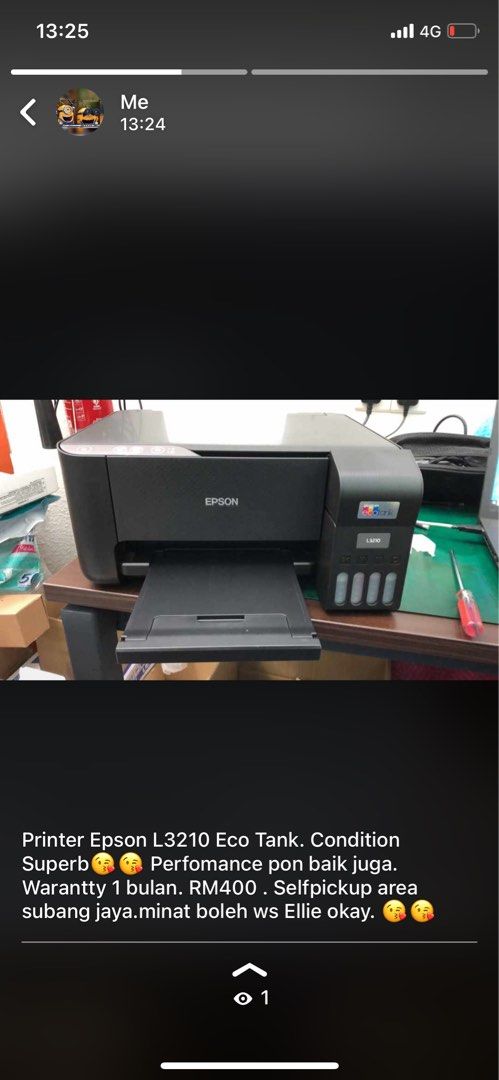 Printer epson l310 harga murah boleh nego, Computers & Tech, Printers