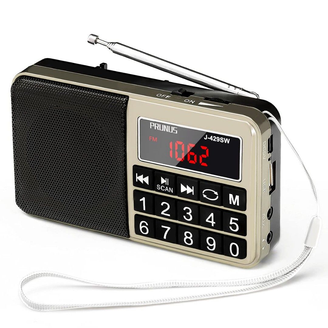 Prunus J429SW Portable Radios Small AM/FM/SW, Rechargeable Radio with