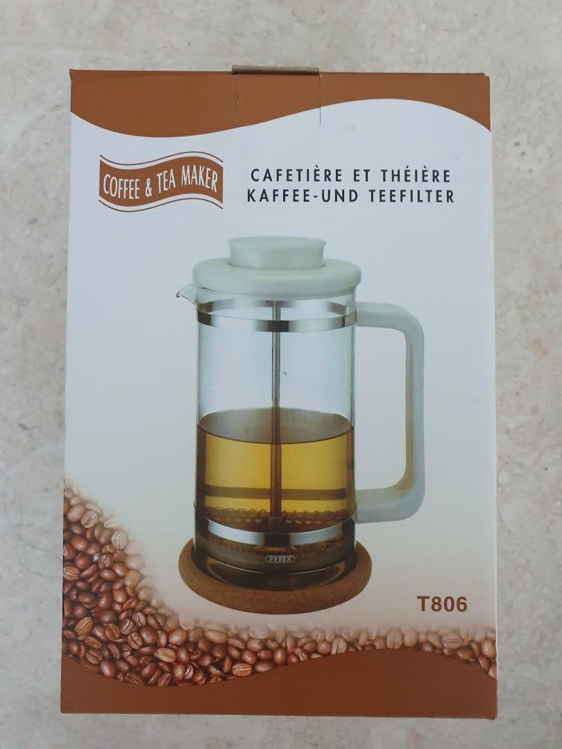 Pyrex Glass Coffee French Press/Maker 8 cups, TV & Home Appliances